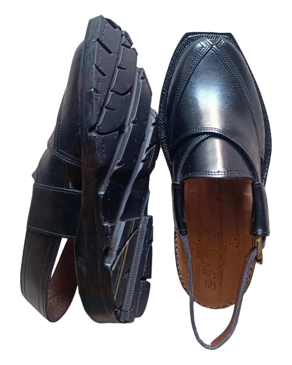 Norozi Chappal Black / Narozi Leather Shoes Kheri Sandal For Men (without box)