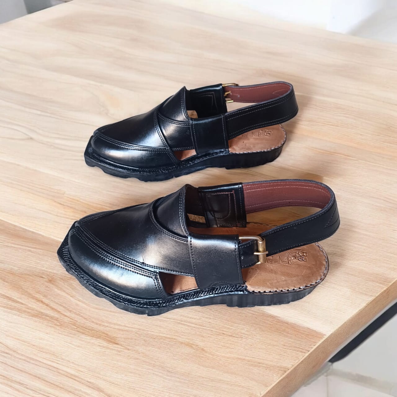 Norozi Chappal Black / Narozi Leather Shoes Kheri Sandal For Men (without box)